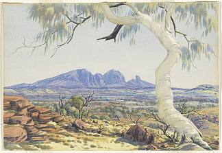 无题（鬼胶、桑德山、麦克唐纳山脉） Untitled (Ghost Gum, Mt Sonder, MacDonnell Ranges) (1953)，阿尔伯特·纳马吉拉