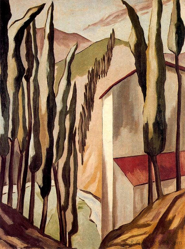 托斯卡纳景观 Tuscan Landscape (1922)，阿尔贝托·马涅利