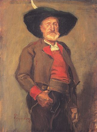 穿着传统服装的科斯泰诺布尔肖像 Bildnis Costenoble in Tracht (1905)，阿尔宾·艾格·利恩茨