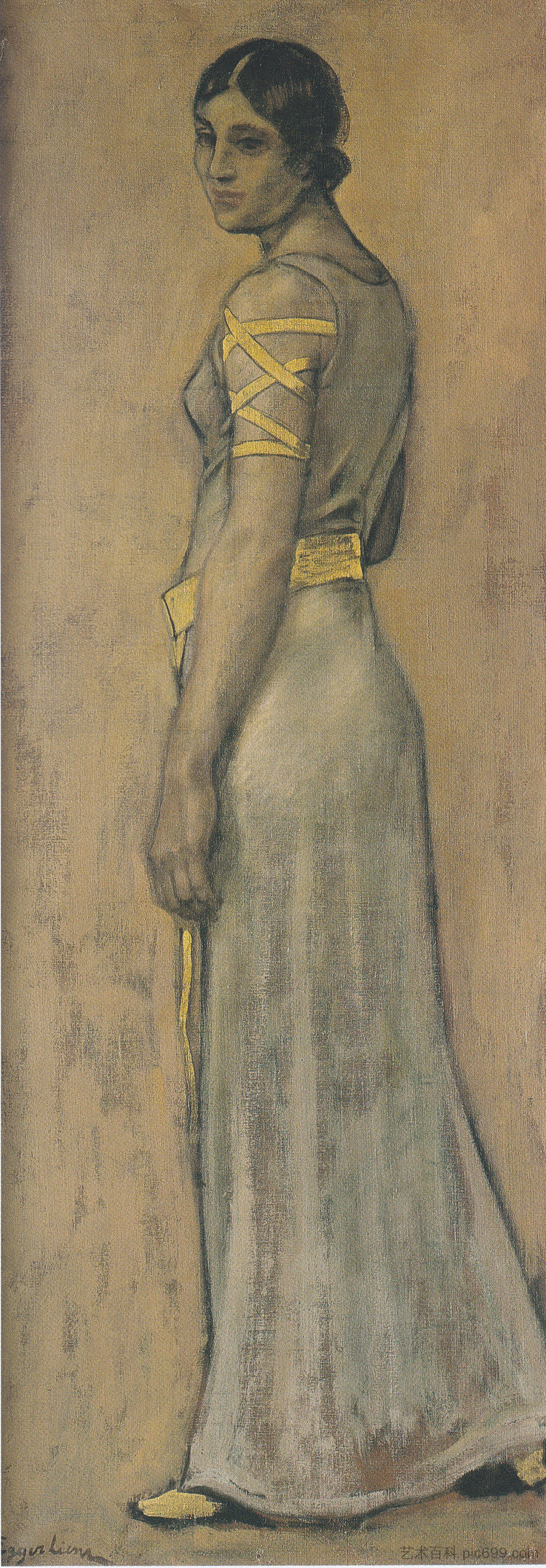 埃策尔国王进入维也纳 - 侍女 Einzug König Etzels in Wien - Hofdame (1909)，阿尔宾·艾格·利恩茨