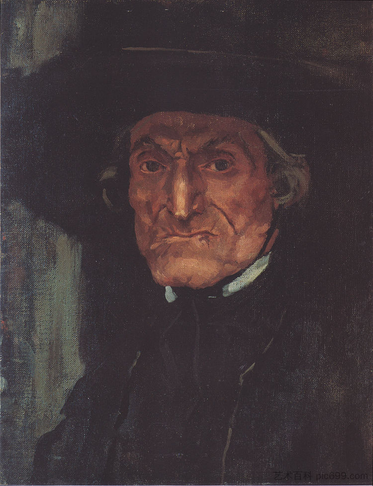 背十字架的人(十字架)的头 Kopf Des Kreuztragenden Mannes (das Kreuz) (1900),阿尔宾·艾格·利恩茨
