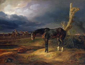 1812年莫沙伊斯克战场上的无主马 Ownerless Horse on the Battlefield at Moshaisk in 1812 (1834)，阿尔布雷希特·亚当