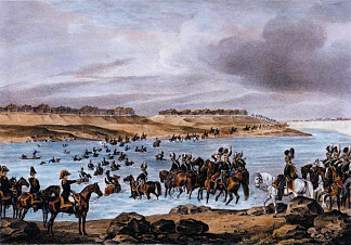 别尚科维奇，德维纳河。渡河1812 Biešankovičy, the Dvina River. Crossing the River 1812，阿尔布雷希特·亚当