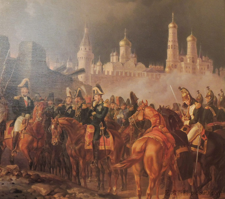 拿破仑在燃烧的莫斯科 Napoleon In Burning Moscow (1841)，阿尔布雷希特·亚当