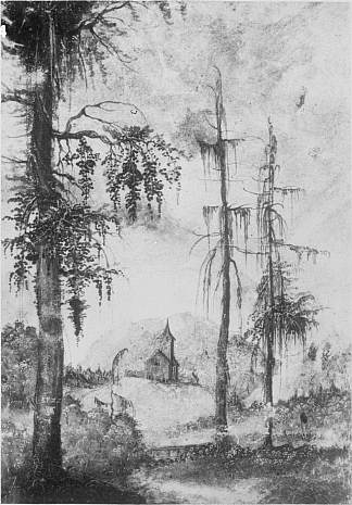 阿尔卑斯山景观与教堂 Alpine Landscape with Church (1522)，阿尔布雷希·阿尔特多费尔