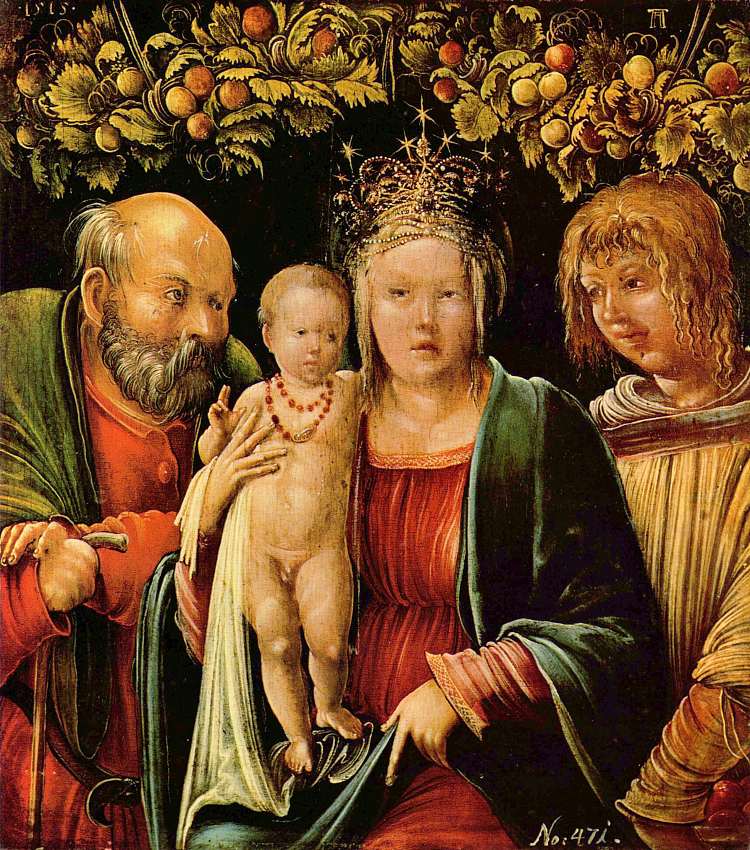 神圣家庭与天使 Holy Family with an Angel (1515)，阿尔布雷希·阿尔特多费尔