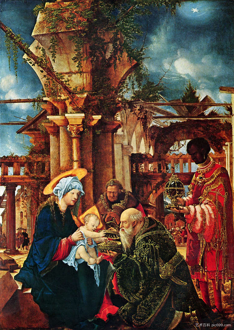 贤士的崇拜 The Adoration of the Magi (c.1530 - 1535)，阿尔布雷希·阿尔特多费尔