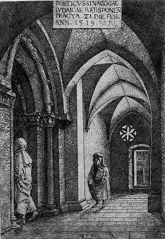 雷根斯堡犹太教堂的入口大厅 The Entrance Hall of the Regensburg Synagogue (1519)，阿尔布雷希·阿尔特多费尔