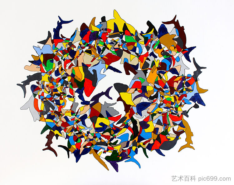 盘旋鲨鱼 1 Circling Sharks 1 (2014; Stuttgart,Germany  )，阿尔布雷希特·贝梅尔