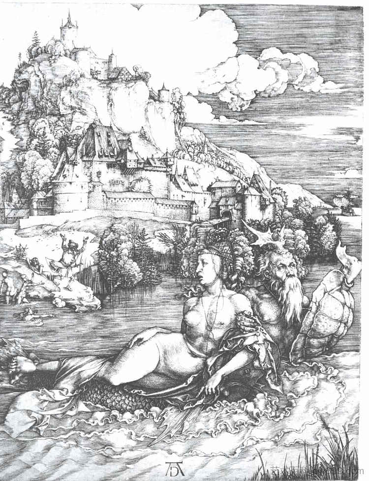 带走公主的海怪 A sea monster bearing away a princess (1528),阿尔布雷希特·丢勒