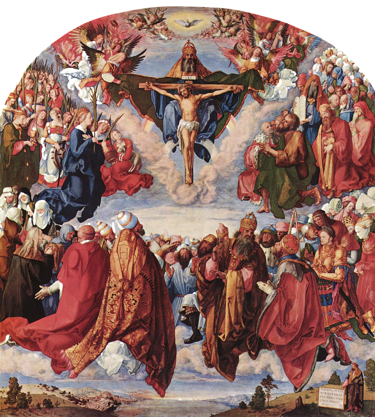 三位一体的崇拜（兰道尔祭坛画） Adoration of the Trinity (Landauer Altarpiece) (1511)，阿尔布雷希特·丢勒