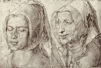 来自卑尔根奥普佐姆的年轻和老年妇女 An Young and Old Woman from Bergen op Zoom (1520)，阿尔布雷希特·丢勒