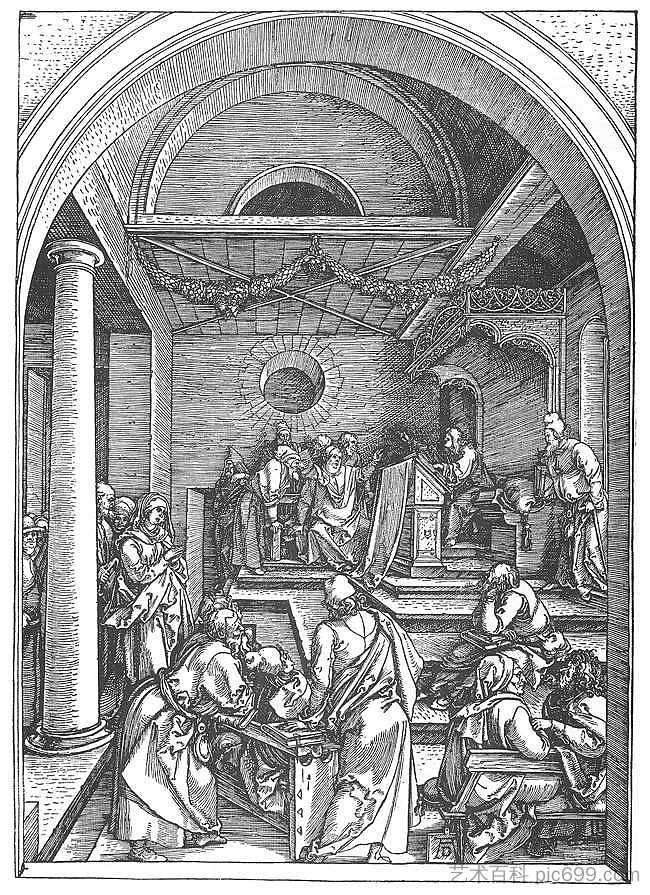 圣殿医生中的基督 Christ among the Doctors in the Temple (1503)，阿尔布雷希特·丢勒
