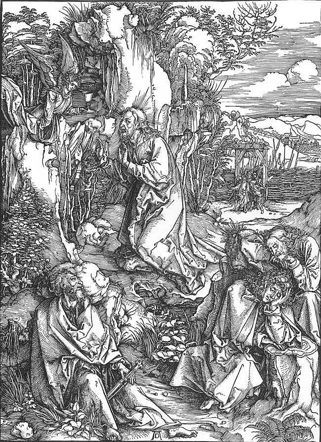 橄榄山上的基督 Christ on the Mount of Olives (1496 - 1510)，阿尔布雷希特·丢勒