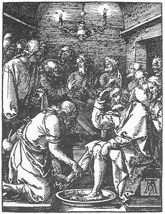 基督洗彼得的脚 Christ Washing Peter s Feet (1511)，阿尔布雷希特·丢勒