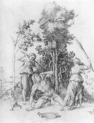 俄耳甫斯之死 Death of Orpheus (1498)，阿尔布雷希特·丢勒