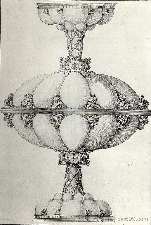 双高脚杯 Double Goblet (1526)，阿尔布雷希特·丢勒