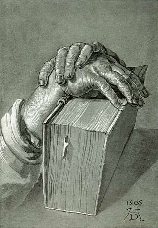 用圣经手工学习 Hand Study with Bible (1506)，阿尔布雷希特·丢勒
