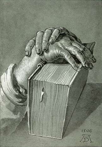 用圣经手工学习 Hand Study with Bible (1506)，阿尔布雷希特·丢勒