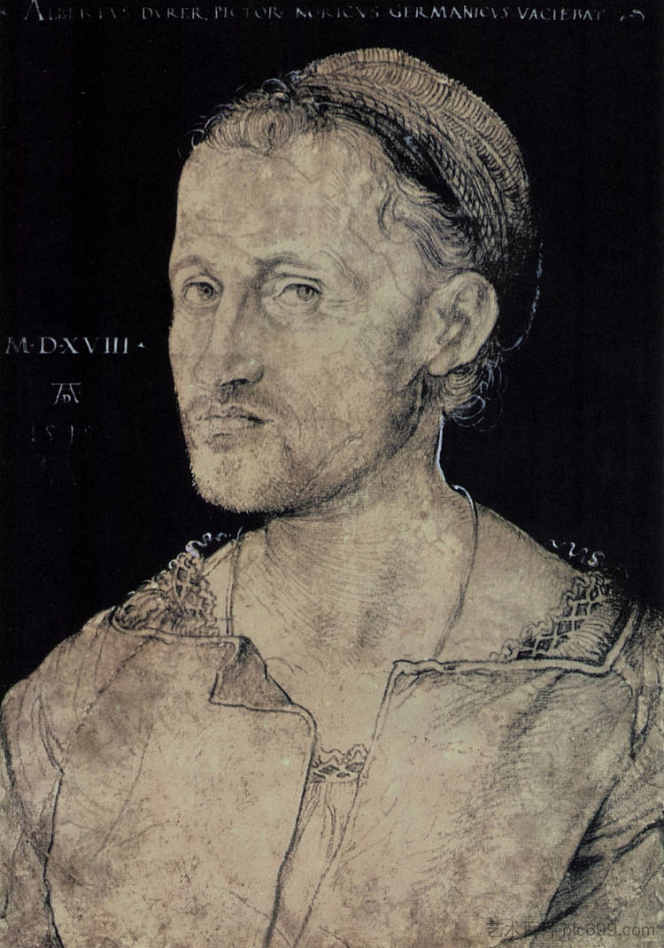 老汉斯肖像伯格克迈尔 Hans the Elder Portrait Burgkmair (1518)，阿尔布雷希特·丢勒