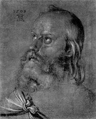 使徒的头 Head of an apostle (1508)，阿尔布雷希特·丢勒