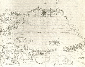 格奥尔格·冯·弗伦兹贝格在施瓦本联邦战争中对赫尔佐格·乌尔里希的霍恩纳斯佩格围攻 Hohenasperg siege by Georg von Frundsberg in war of Swabian federal versus Herzog Ulrich (1519)，阿尔布雷希特·丢勒
