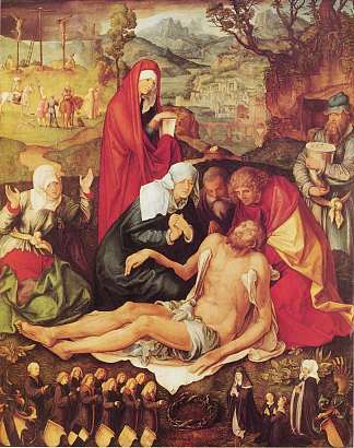 基督的哀歌 Lamentation of Christ (c.1498)，阿尔布雷希特·丢勒