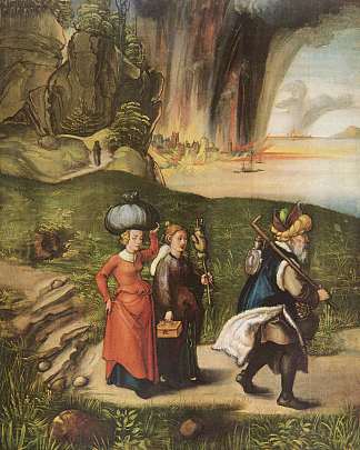 罗得的逃亡 Lot’s escape (c.1496)，阿尔布雷希特·丢勒