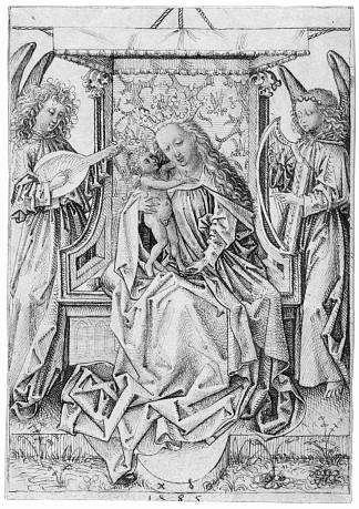 麦当娜和孩子与音乐天使 Madonna and Child with musical angels (1485)，阿尔布雷希特·丢勒