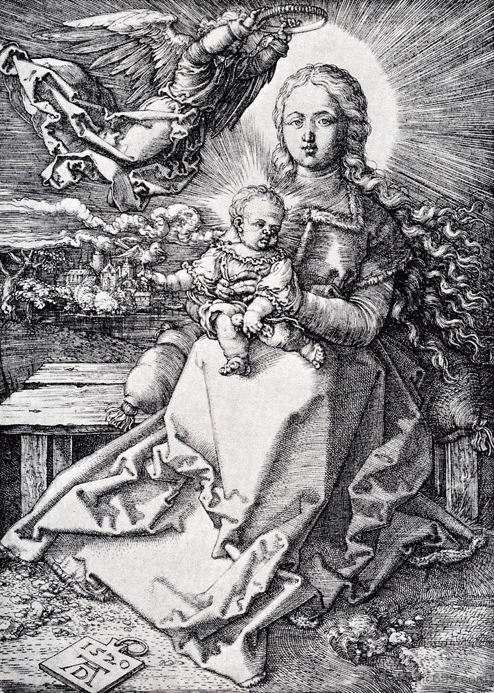 麦当娜被天使加冕 Madonna Crowned By An Angel (1520)，阿尔布雷希特·丢勒