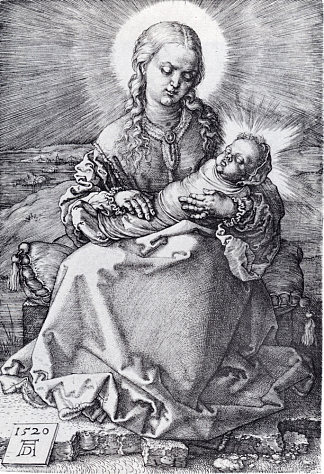 麦当娜与襁褓中的婴儿 Madonna With The Swaddled Infant (1520)，阿尔布雷希特·丢勒