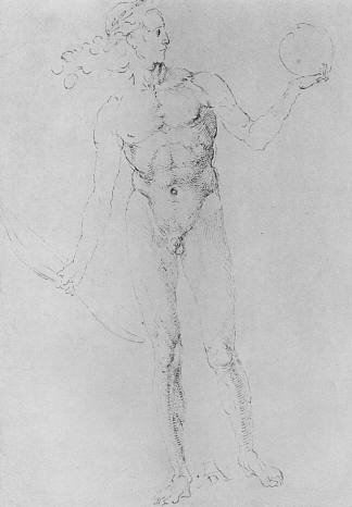 男性裸体（阿波罗·波因特） Male Nude(Apollo Poynter) (1501 – 1503)，阿尔布雷希特·丢勒