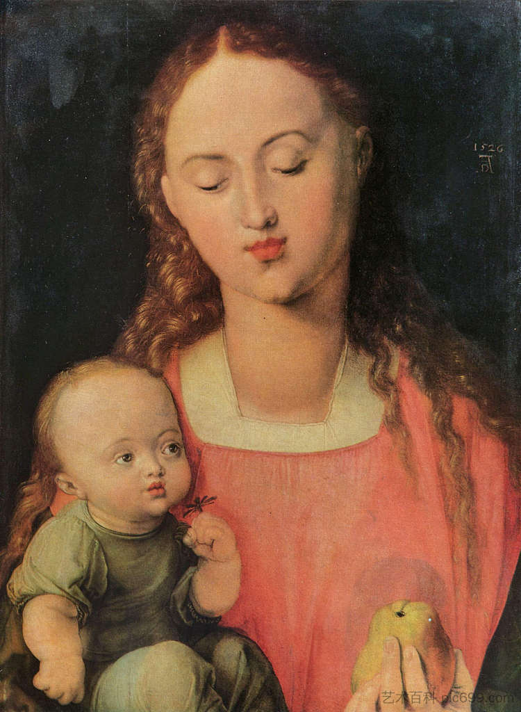 玛丽亚与孩子 Maria with child (1526)，阿尔布雷希特·丢勒