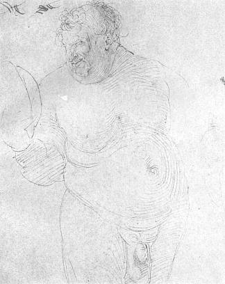 裸体男人与镜子 Naked man with mirror (c.1512)，阿尔布雷希特·丢勒