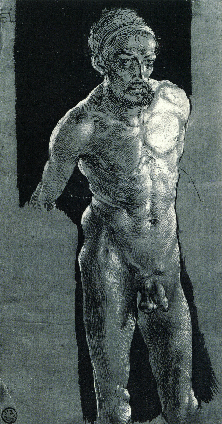 裸体自画像 Nude Self-portrait (c.1503 - 1505)，阿尔布雷希特·丢勒