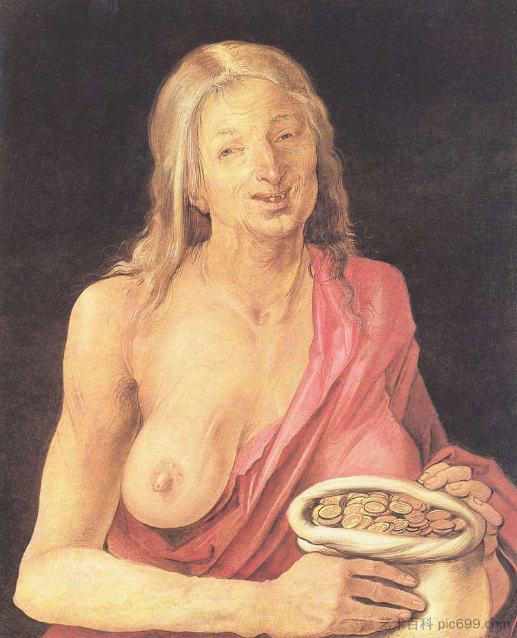 带钱包的老人 Old with purse (1507)，阿尔布雷希特·丢勒