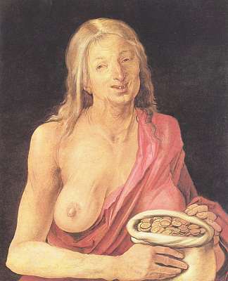带钱包的老人 Old with purse (1507)，阿尔布雷希特·丢勒