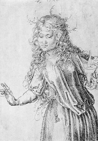 聪明的处女之一 One of the wise virgins (1493)，阿尔布雷希特·丢勒