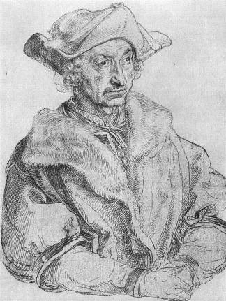 一个男人的肖像（塞巴斯蒂安·布兰特） Portrait of a man (Sebastian Brant) (c.1520)，阿尔布雷希特·丢勒