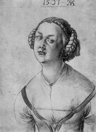 一个年轻女子的肖像 Portrait of a young woman (1503)，阿尔布雷希特·丢勒