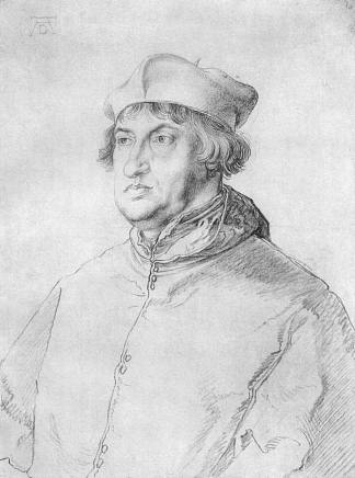 勃兰登堡红衣主教阿尔布雷希特的肖像 Portrait of Cardinal Albrecht of Brandenburg (c.1519)，阿尔布雷希特·丢勒