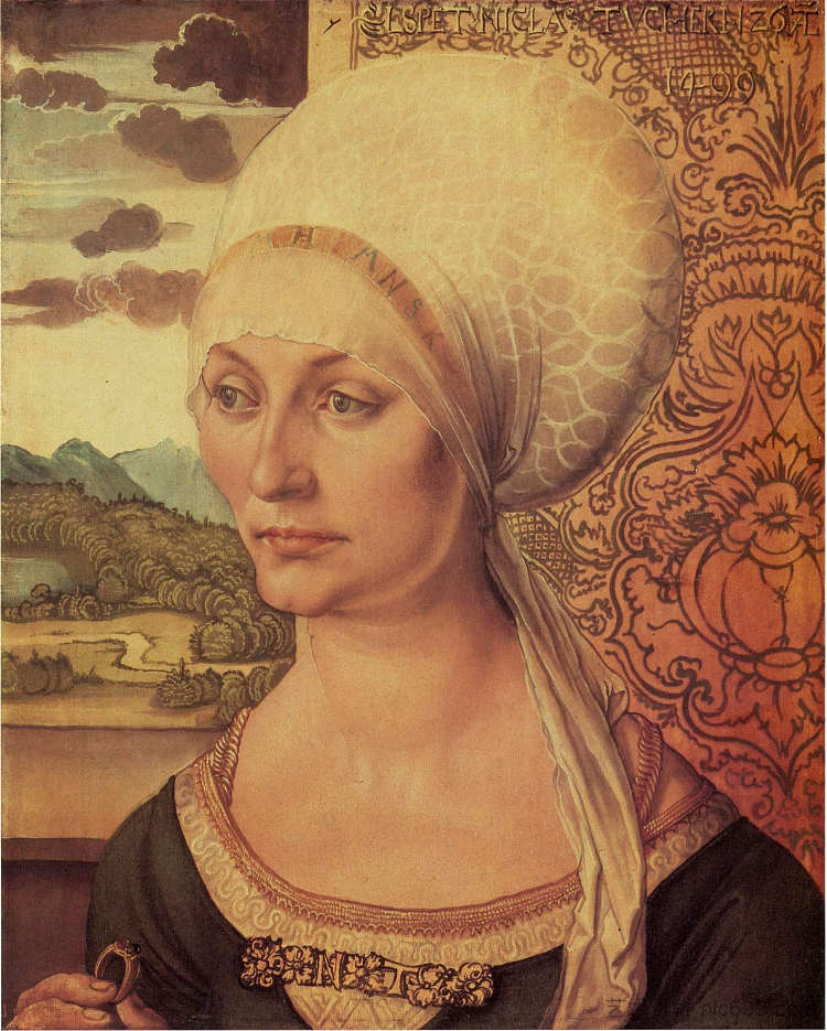 埃尔斯贝斯·图彻的肖像 Portrait of Elsbeth Tucher (1499)，阿尔布雷希特·丢勒