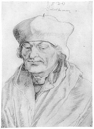鹿特丹伊拉斯谟的肖像 Portrait of Erasmus of Rotterdam (1520)，阿尔布雷希特·丢勒