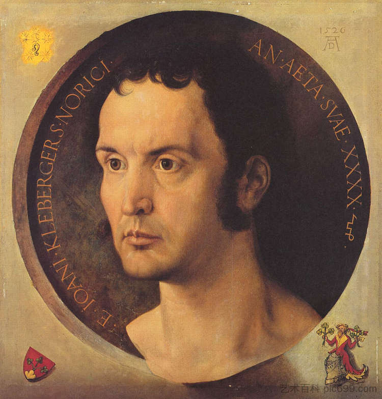 约翰·克莱伯格的肖像 Portrait of Johann Kleberger (1526)，阿尔布雷希特·丢勒