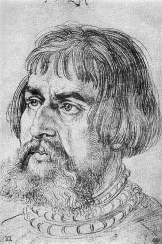 老卢卡斯·克拉纳赫的肖像 Portrait of Lucas Cranach the Elder (1524)，阿尔布雷希特·丢勒