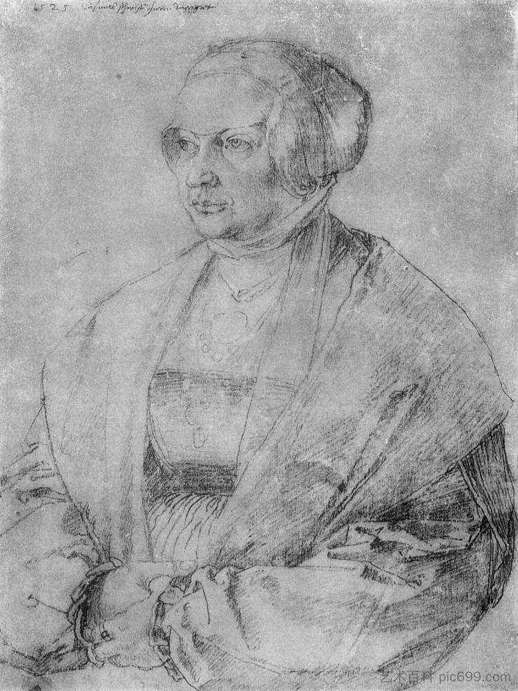 勃兰登堡安斯巴赫的玛格丽特肖像 Portrait of Margaret of Brandenburg Ansbach，阿尔布雷希特·丢勒