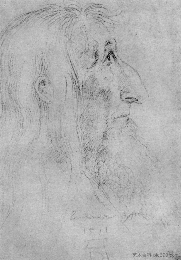 马修·兰道尔的肖像 Portrait of Matthew Landauer (1511)，阿尔布雷希特·丢勒