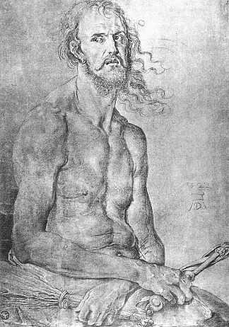 自画像作为悲伤的人 Self-Portrait as the Man of Sorrows (1522)，阿尔布雷希特·丢勒