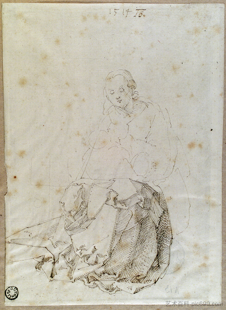坐着的玛丽和孩子 Sitting Mary with child (c.1514)，阿尔布雷希特·丢勒