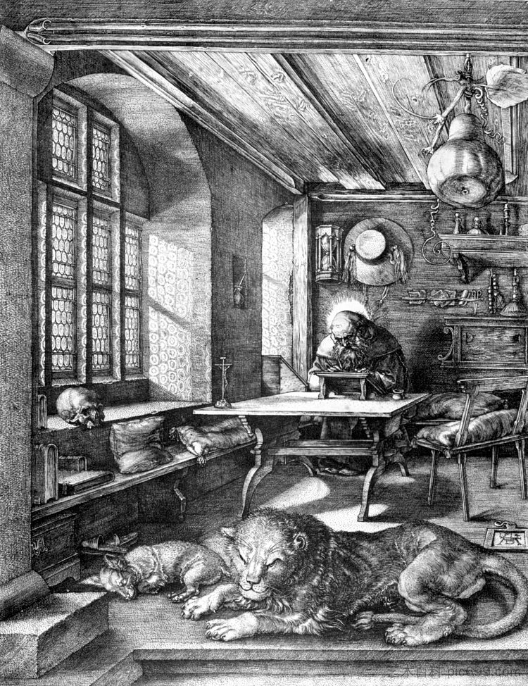 圣杰罗姆在他的书房 St. Jerome in his Study (1514),阿尔布雷希特·丢勒